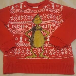 Grinch Red Cristmas Kids Sweater Top Sz 5
